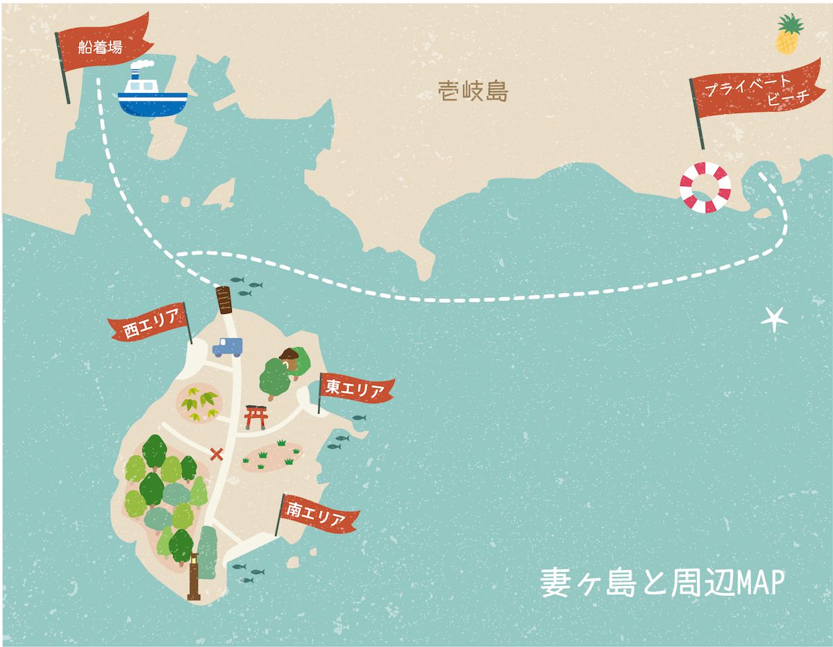 無人島・妻ヶ島と周辺の地図